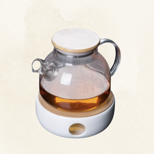 Glass Candle light Teapot Set