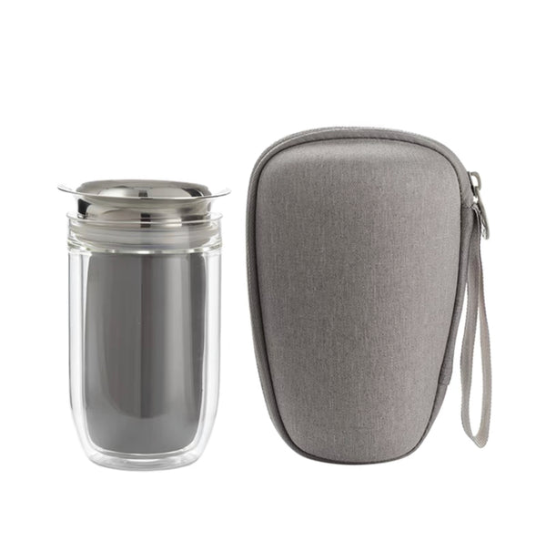 Portable travel glass tea infuser