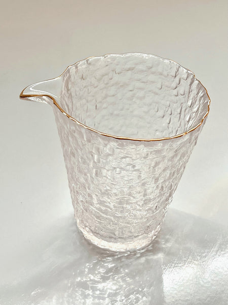 Golden trim glass gaiwan tea set