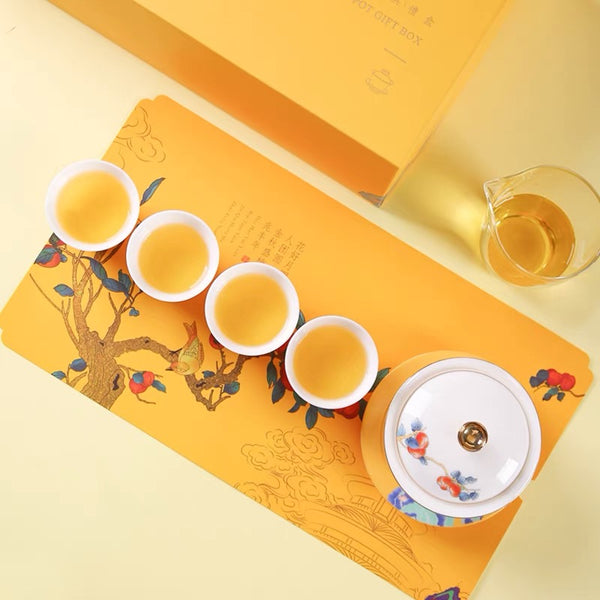Golden tree gaiwan tea set