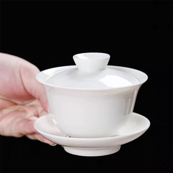 White Ceramic Gaiwan Set