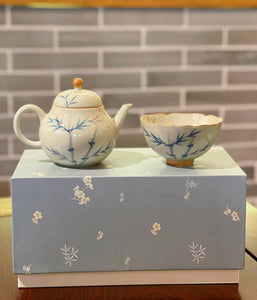 Blue Bamboo Teapot Set