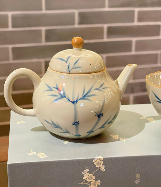 Blue Bamboo Teapot Set