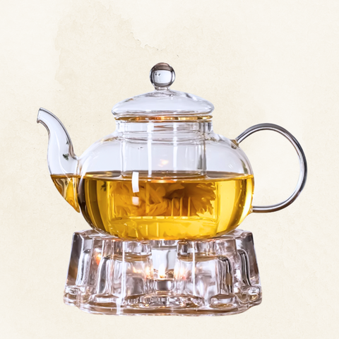 Clear Glass Teapot Set with Warmer