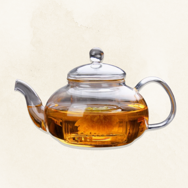 Clear Glass Teapot Set with Warmer