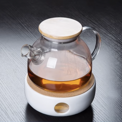 Glass Candle light Teapot Set