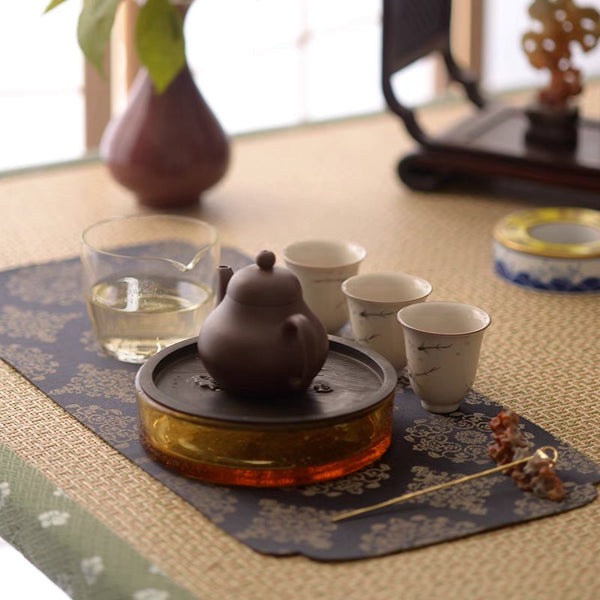 Floral Print Tea Mat | Tea Ceremony Place Mat | Cha Xi